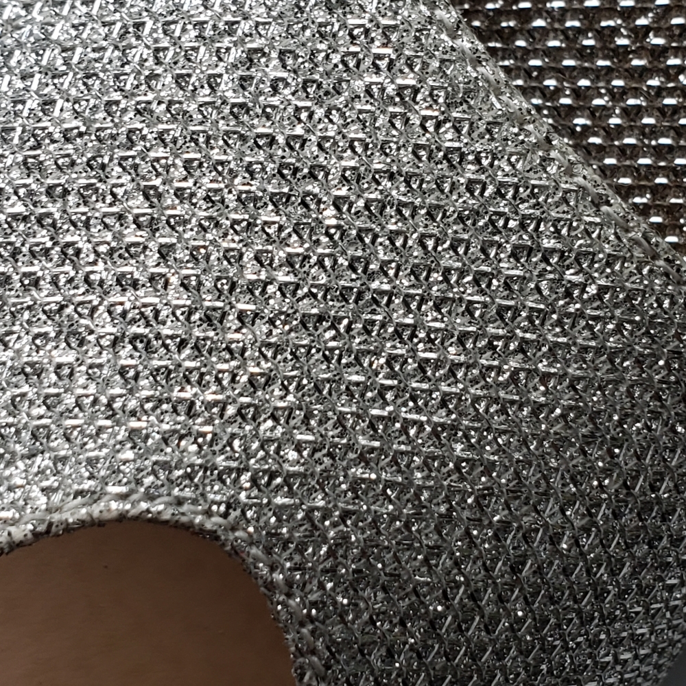 Silver Mesh Look Platform Wedges - Picture 6 of 9